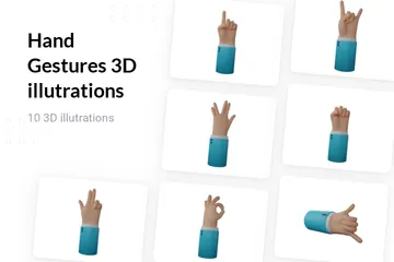 Free Gestos com as Mãos - Luz Pacote de Illustration 3D