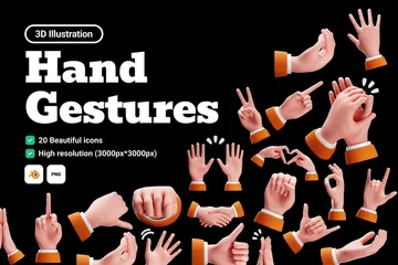 Gestos com as mãos Pacote de Icon 3D