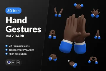 Gestos com as Mãos Vol.2 Pacote de Icon 3D