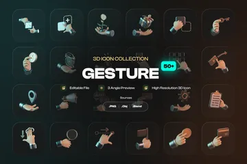 Gesture Hand Sign 3D Icon Pack