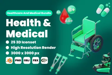 Gesundheit & Medizin 3D Icon Pack