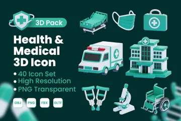 Gesundheit & Medizin 3D Icon Pack