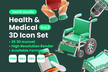 Gesundheit & Medizin Band 2 3D Icon Pack