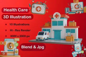 Gesundheitspflege 3D Illustration Pack