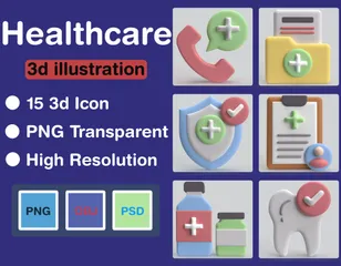 Gesundheitspflege 3D Icon Pack