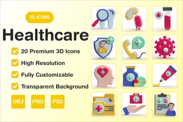 Gesundheitspflege 3D Icon Pack