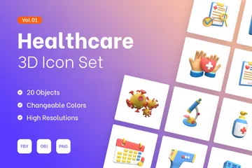 Gesundheitswesen & Medizin 3D Illustration Pack