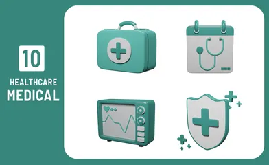 Gesundheitswesen Medizin 3D Icon Pack