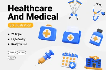 Gesundheitswesen und Medizin 3D Icon Pack