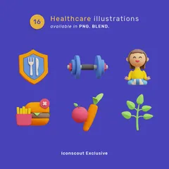 Gesundheitswesen und Medizin 3D Illustration Pack