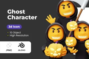 Ghost Character 3D Illustration Pack