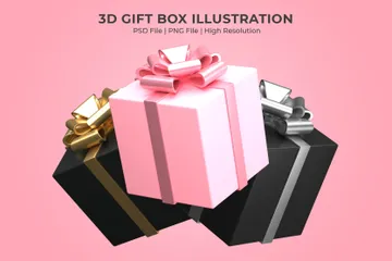 ギフト用の箱 3D Illustrationパック