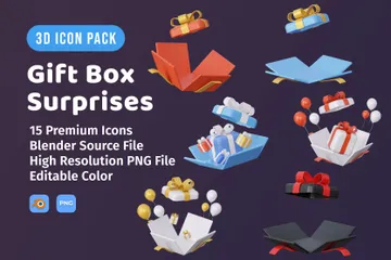 Gift Box Surprises 3D Icon Pack