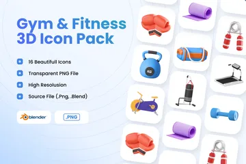 Gimnasio y fitness Paquete de Icon 3D