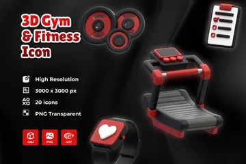 Gimnasio y fitness Paquete de Icon 3D