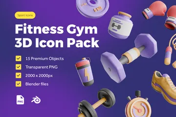 Gimnasio y fitness Paquete de Icon 3D