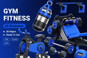 Gimnasio fitness Paquete de Icon 3D