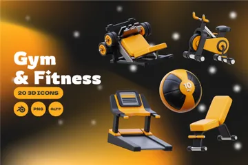 Gimnasio y fitness Paquete de Icon 3D