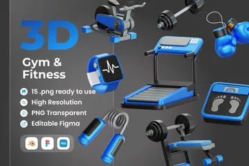 Gimnasio y fitness Paquete de Icon 3D