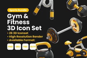 Gimnasio y fitness Paquete de Icon 3D