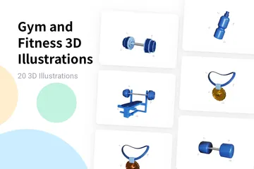 Gimnasio y fitness Paquete de Illustration 3D