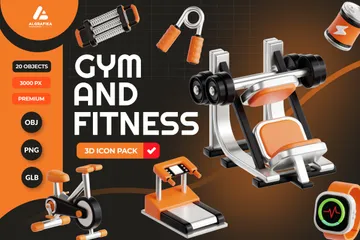 Gimnasio y fitness Paquete de Icon 3D