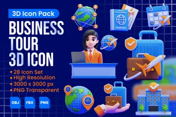 Tour de negocios Ilustración 3D Pack