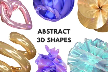 Glänzende abstrakte Form 3D Icon Pack