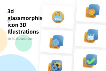 Glasmorphismus 3D Illustration Pack