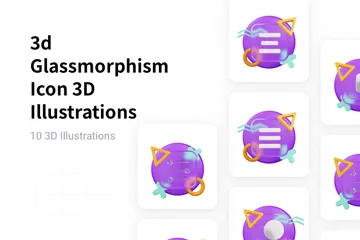 Glasmorphismus 3D Illustration Pack