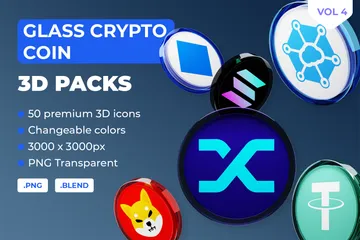 Glass Crypto Coin Vol 4 3D Icon Pack