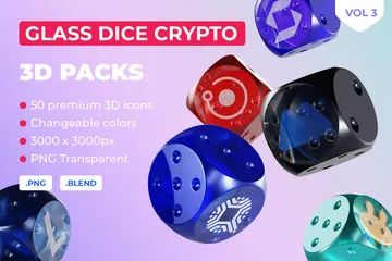 Glass Dice Crypto Vol 3 3D Icon Pack