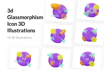 Glass Morphism 3D Illustration Pack