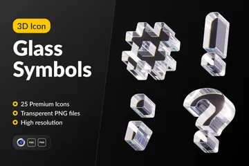 Glass Symbols 3D Icon Pack
