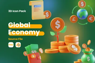 Global Economy 3D Icon Pack