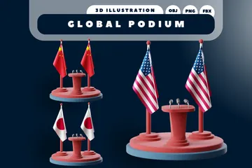 Global Podium 3D Icon Pack