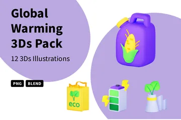 Globale Erwärmung 3D Icon Pack