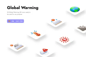 Globale Erwärmung 3D Icon Pack