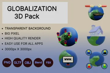 Globalización Paquete de Icon 3D