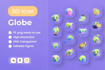 Globo Paquete de Icon 3D
