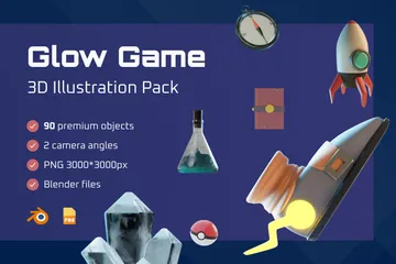 Glow Game 3D Illustration Pack