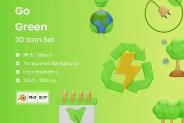 Go Green 3D Icon Pack