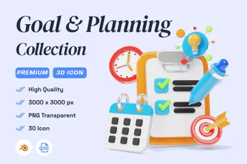 Goal & Planner 3D Icon Pack