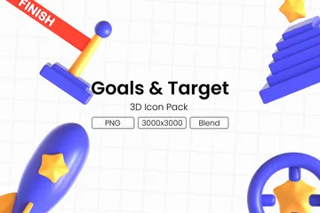 Goals Target 3D Icon Pack