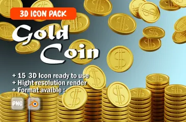 Gold Coin 3D Icon Pack