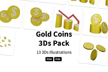 Gold Coins 3D Icon Pack