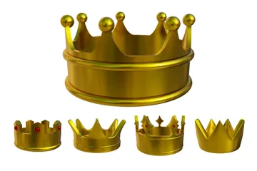 Gold Crown 3D Icon Pack