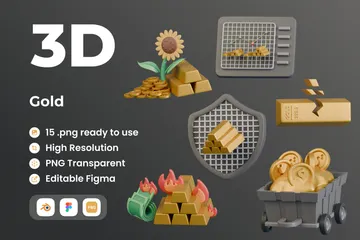 Gold Investment 3D Icon Pack