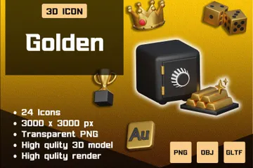 Golden 3D Icon Pack