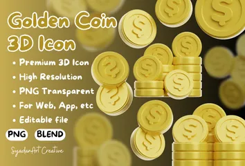 Golden Coin 3D Icon Pack